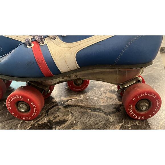 Vintage 1970s Fireball Outdoor Shoe Skates by Roller Derby Blue Size 6 - NICE!! - Picture 3 of 5